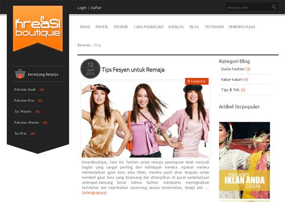 KreasiBoutique (Responsive)